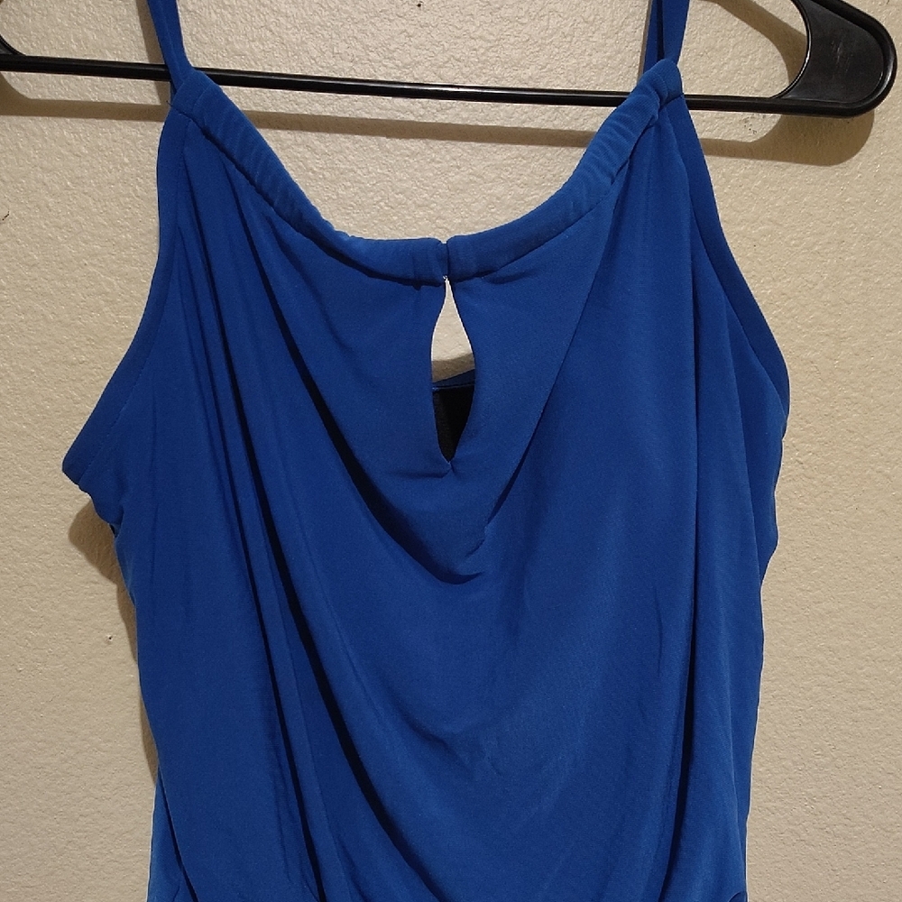 Royal Blue Asymmetrical Cut Out Camisole Swimsuit